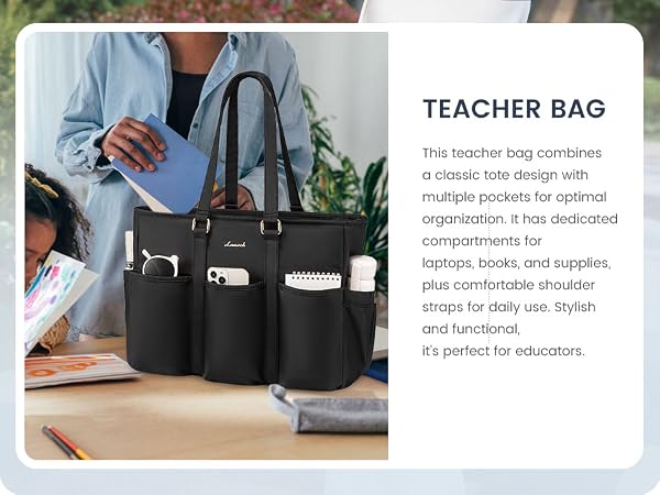 LOVEVOOK Laptop Tote Bag for Women Work, Teacher Nurse Bag, Utility Computer Bag Purse Handbag