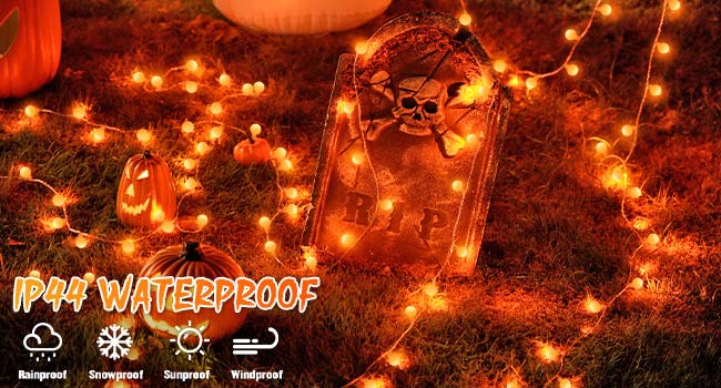 orange string lights outdoor