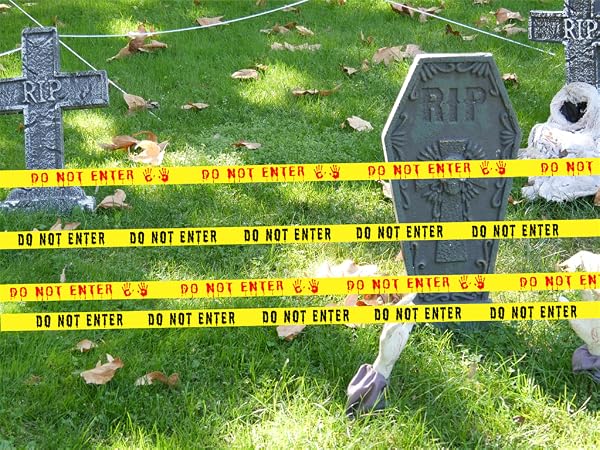 Halloween Decor Yellow Do Not Enter Warning Tape