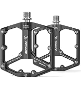 Road/Mountain Bike Pedals - 3 Bearings Bicycle Pedals - 9/16” CNC Machined Flat Pedals with Remov...