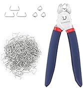 WORKPRO Hog Ring Pliers with 500 Pcs 3/4" Hog Rings, Galvanized Steel Hog Rings Perfect for Furni...