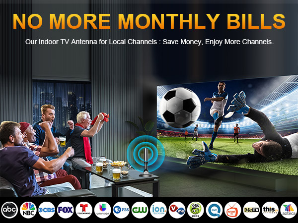 digital indoor tv antenna for local channels for smart tv