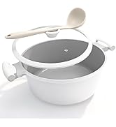 AIKENBBKK 7 QT Ceramic Stock Pot with Lid, Non Stick Cooking Pot, Soup Pot Nonstick, Induction Co...