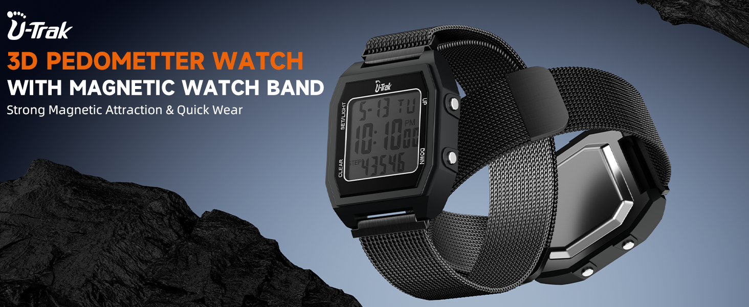 U-Trak 3D Pedometer Watches for Walking