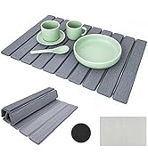 RAIN SPIRIT Large Stone Dish Drying Mat for Kitchen Counter, Diatomaceous Earth Quick Dry Stone D...