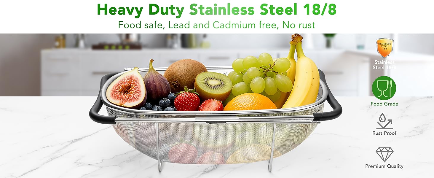 stainless steel 18/8 colander
