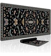 Baziabbo Black Desk Mat,XXL Extended Big Mouse Pad,Gaming Mousepad with Stitched Edge,Non-Slip Ru...