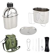 MASTIFF GEARS 304 (18/8) Stainless Steel (FDA Compliant) US G.I Style Canteen Kit Cooking Set Ca...