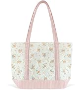 Sunwel Fashion Women Top Zipper Large Floral Quilted Tote Bag for Work Travel Gym Shopping