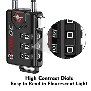 clear dials lock, Travel Locks, luggage locks, tsa approved luggage locks, tsa locks, forge locks