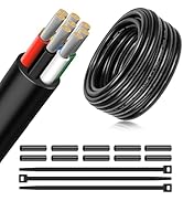 22 Gauge 8 Conductor Electrical Wire, 10 FT Low Voltage 22/8 Tinned Copper Stranded 8 Wire Cable,...