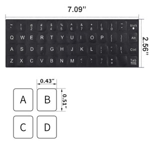2PCS English Keyboard Stickers with Tweezer, Universal Replacement English Keyboard Stickers