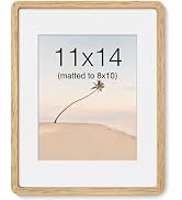 11x14 Picture Frame, USA-Sourced Walnut Wood Photo Frames with HD Tempered Glass, Handcrafted Rou...