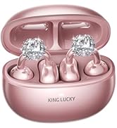 Kinglucky Jewelry-Inspired Clip-On Earbuds with Diamond Earrings, Comfortable Fit & 40H Playtime ...