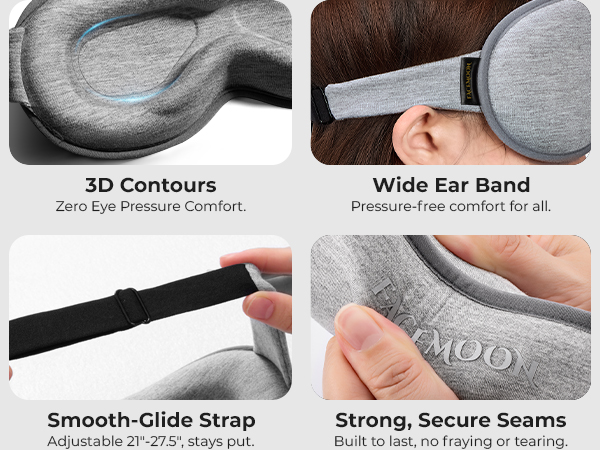 3d contoured, adjustable strap