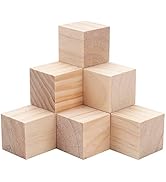 Blank Wood Blocks for Crafting, 2 inch 10PCS Unfinished Large Wooden Blocks for Crafts and Decor,...