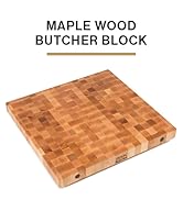 John Boos Classic Collection 18 x 18 Inch Kitchen Wood Reversible Chopping Block Cutting Board, M...