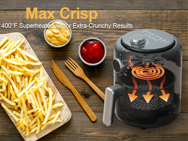 small air fryer small airfryer mini air fryer oven compact air fryer 2 people air fryer basket black