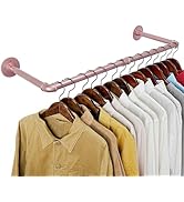 WEBI Industrial Pipe Clothing Rack,32" Wall Mounted Clothes Rack for Hanging Clothes,Heavy Duty M...