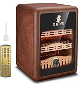 XIFEI Cigar Humidor, Cigar Humidor Cabinet for 150 Cigars, LED Lighting Desktop Humidor with Span...