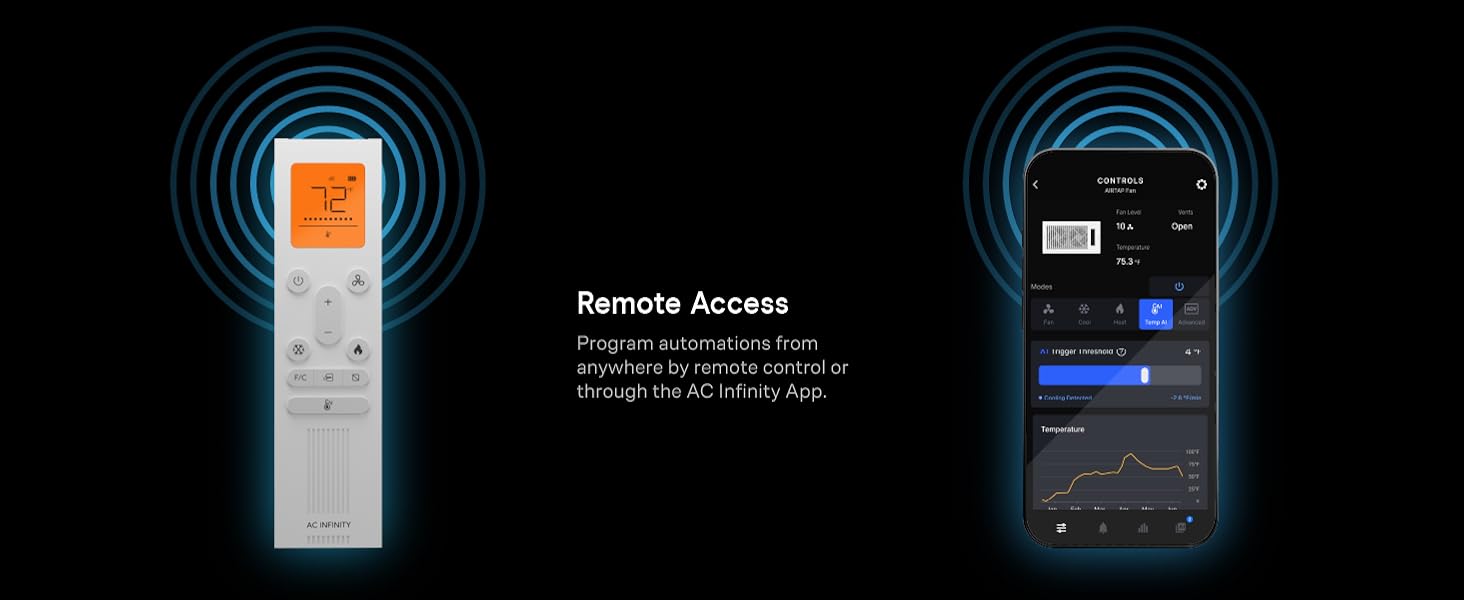 Register Booster Fan Improves Heating Cooling 10-Speed Control Bluetooth App Control