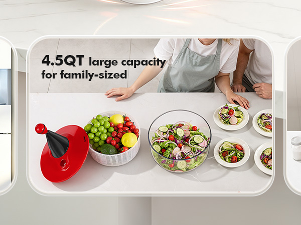 salad spinner lettuce spinner large capacity family sized