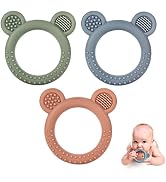 Eascrozn Baby Teething Toys for Babies 0-6 Months Set of 3, Baby Toys 6 to 12 Months, BPA Free So...