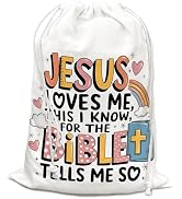 DSHFG Christian Bible Birthday Drawstring Gift Bags for Party, Cute Bible Baby Shower Drawstring ...