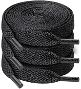 UpUGo 3 Pair Flat Shoe laces, 5/16" Wide Shoelaces for Athletic Running Sneakers Shoes Boot Strings