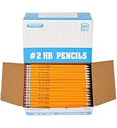 Rarlan Wood-Cased #2 HB Pencils, Pre-sharpened, 200 Count Bulk Pack | Classroom Pencils with Eras...