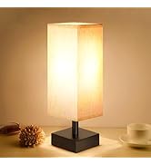 Small Table Lamp for Bedroom - Bedside Lamps for Nightstand, Minimalist Night Stand Light Lamp wi...