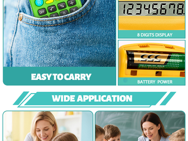 24 Pieces Pocket Size Calculators(Multicolor)