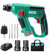 DCA 12V Cordless Drill Set SDS-Plus Hammer Drill, 1J 3-IN-1 Power Drill with Variable Speed, 2*2....