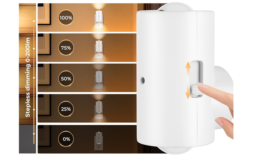 dimmable night lights plug into wall