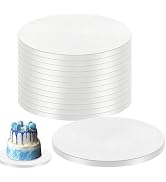 Piopiocoing 12 Pcs 10 Inch White Cake Drums, 10 Inch Round,1/2 Thick Cardboard, Sturdy Circle, Ba...