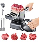 SupMaKin Fresh Meat Slicer, Thickness Adjustable 2 or 4 mm, 17 IN 1 Stainless Steel Manual Meat C...