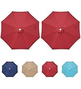 HealSmart 9' Patio Umbrella Replacement Canopy Cover with 8 Ribs, Outdoor Table Market Yard Umbre...