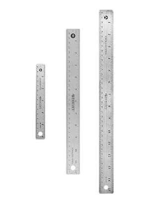 Westcott Stainless Steel Ruler Set w/ Non-Slip Cork Backing, for Crafting