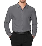 J.VER Men's Dress Shirts Solid Stretch Long Sleeve Formal Tuxedo Shirt Business Casual Button Dow...