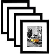 Picrit 8x10 Picture Frame for Wall Mounting or Table Top Display Set of 4, Made of High Definitio...