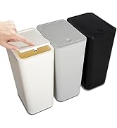 N. NETDOT 3 Pack 10L / 2.6 Gallon Small Trash Can with Lid,Bathroom Garbage Can with Pop-Up Lid,W...