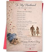 MOROLURU Fathers Day Card for Husband, Fathers Day Gift from Wife, Happy Father's Day Husband Car...