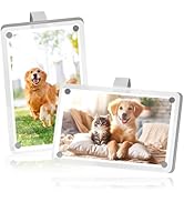 2Pack Acrylic Car Picture Frame,Powerful Magnetic Car Picture Holder with Visor Clips for Cars,Pe...