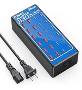 USB Charger Block, USB C Charger Station, Multi usb charging station, 100W (20A) 24 Port Desktop ...