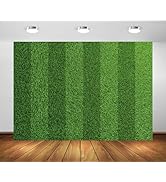 BELECO 7x5ft Fabric Green Grass Lawn Backdrop Football Stadium Soccer Field Sports Game Lawn Back...