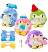 IMZAY 4 Pack Crochet Kit for Beginners, Beginner Animal Kit, Cute Starter with Video Tutorial, 2 ...