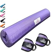Bear Grips Barbell Pad & Ankle Straps for Cable Machine Combo EVA Foam with Cover Squat Pad and B...