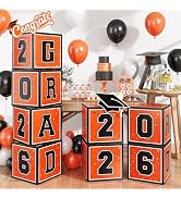 2026 Graduation Decorations, 4Pcs Graduation Boxes, So Proud of You and Class of 2026 Grad Balloo...