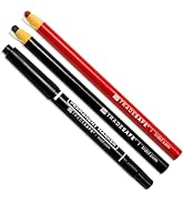 TRADESAFE Grease Pencils and Permanent Marker Set - Black China Pencil, Red Wax Pencil, Black Dua...