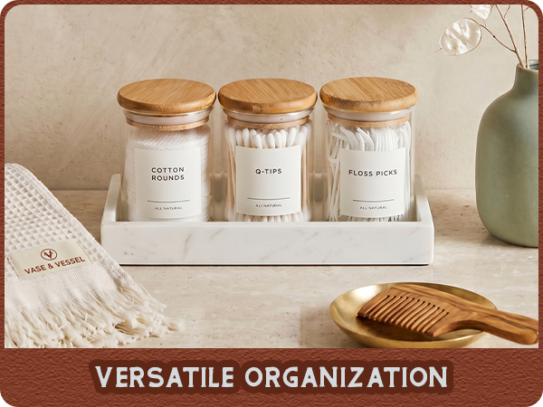 glass container bathroom containers storage jar jars for with lids set cotton